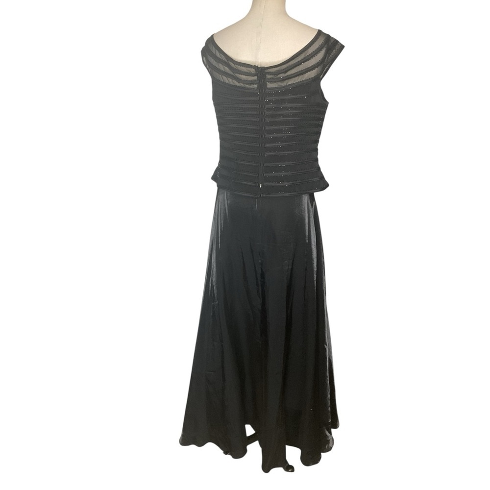 JS Collections Black Two Piece Evening Set Zip Top & Maxi Skirt Size 12 - Picture 5 of 13